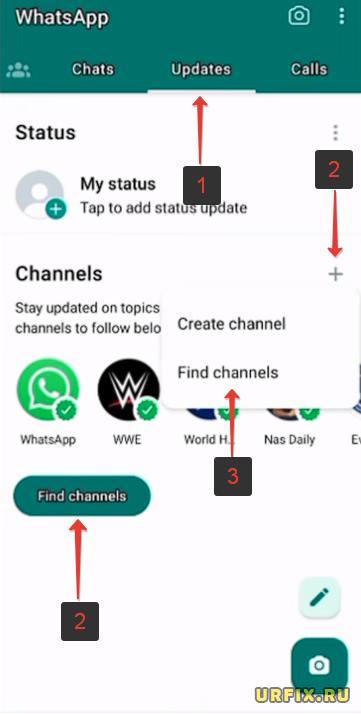 Найти канал в WhatsApp - поиск